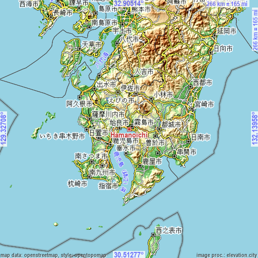 Topographic map of Hamanoichi