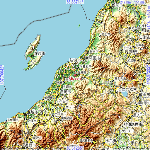 Topographic map of Gosen