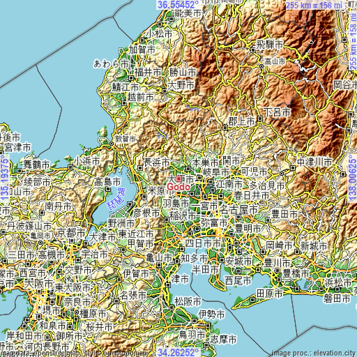 Topographic map of Gōdo