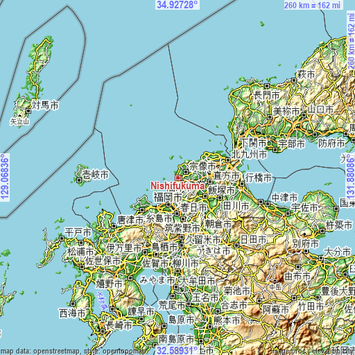 Topographic map of Nishifukuma