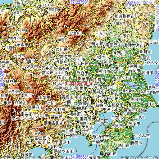 Topographic map of Fukiage-fujimi