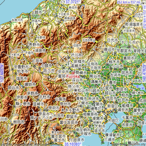Topographic map of Fujioka