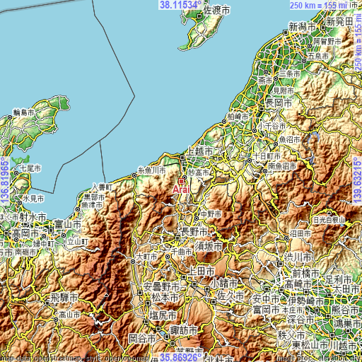 Topographic map of Arai