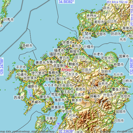 Topographic map of Amagi