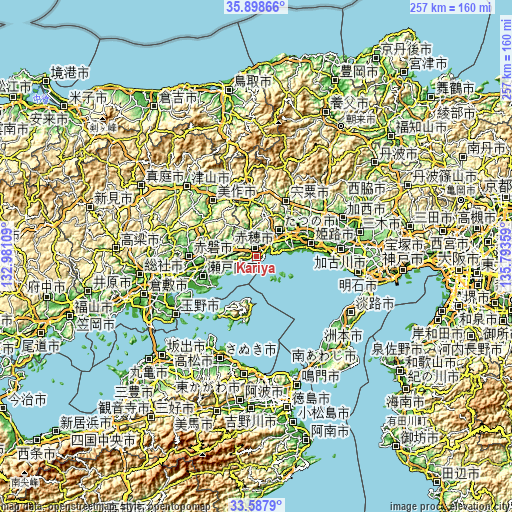 Topographic map of Kariya