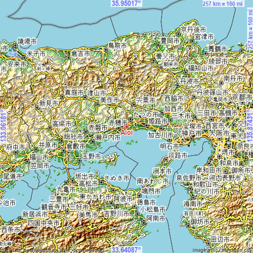 Topographic map of Aioi
