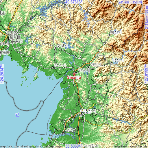 Topographic map of Sinanju