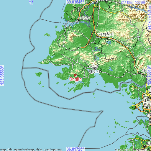 Topographic map of Ongjin