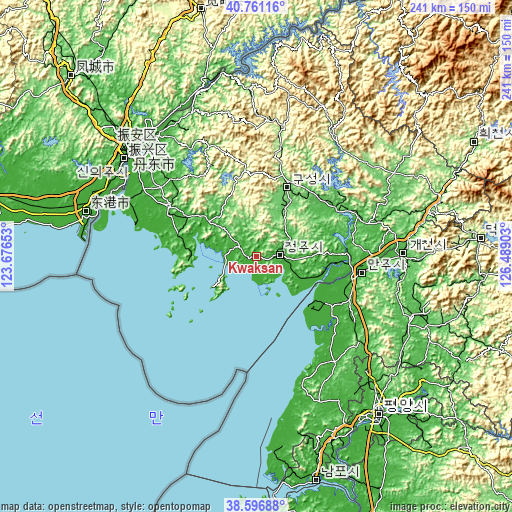 Topographic map of Kwaksan