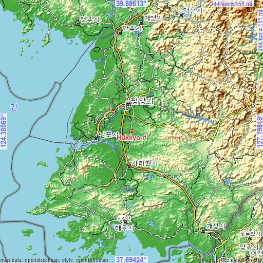 Topographic map of Hŭkkyo-ri