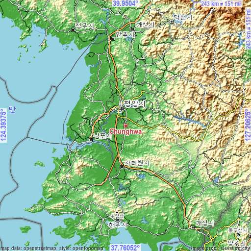 Topographic map of Chunghwa