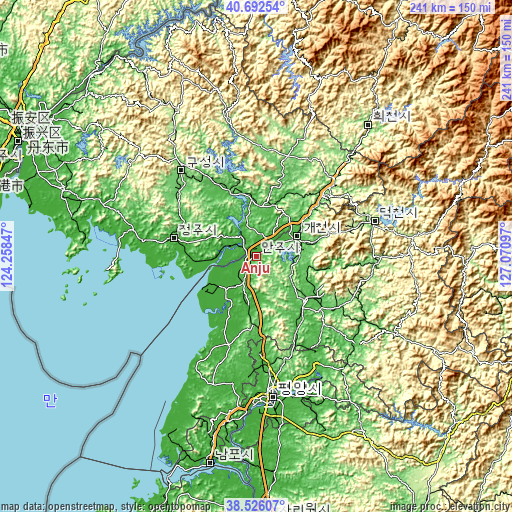 Topographic map of Anju