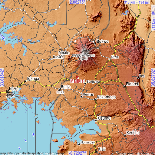 Topographic map of Malikisi