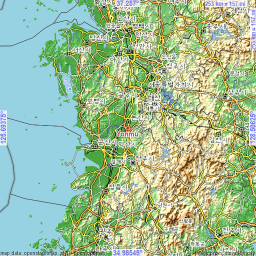 Topographic map of Yŏnmu