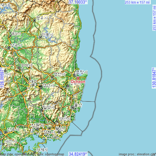 Topographic map of Ocheon