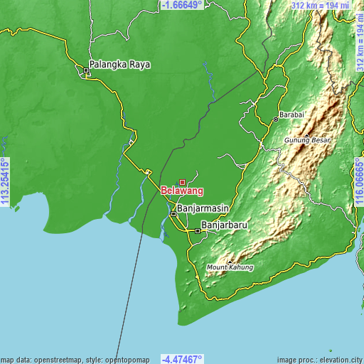 Topographic map of Belawang