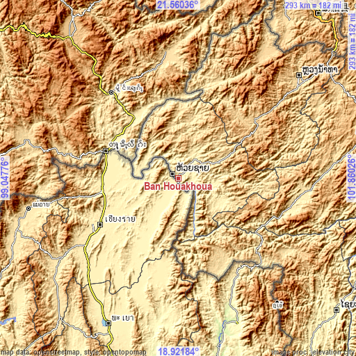 Topographic map of Ban Houakhoua