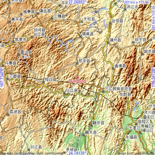 Topographic map of Dundong
