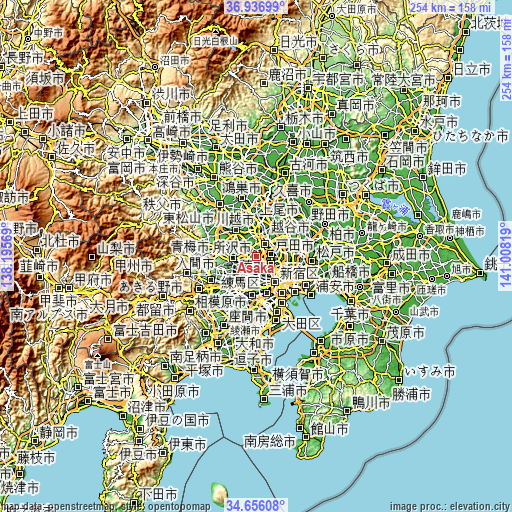 Topographic map of Asaka