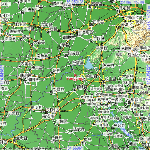 Topographic map of Yangying