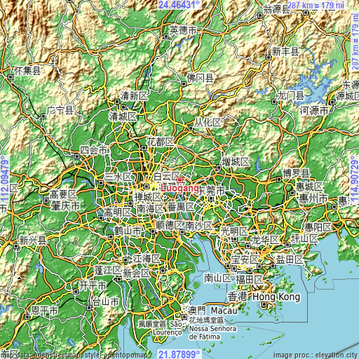 Topographic map of Luogang
