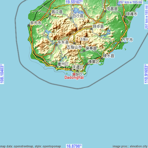 Topographic map of Dadonghai