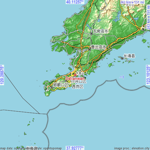 Topographic map of Dalianwan