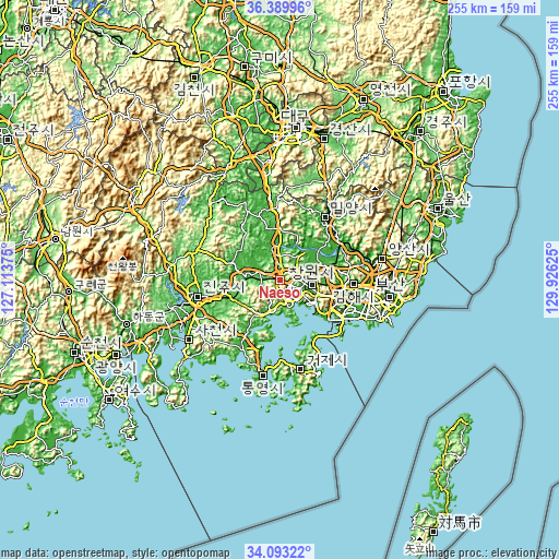Topographic map of Naesŏ