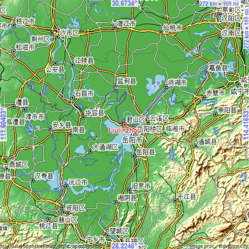 Topographic map of Liulinzhou