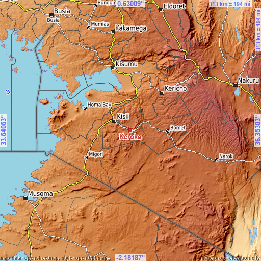 Topographic map of Keroka