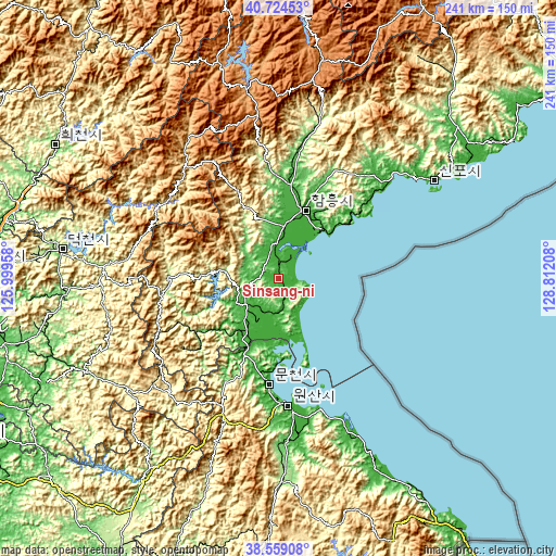 Topographic map of Sinsang-ni