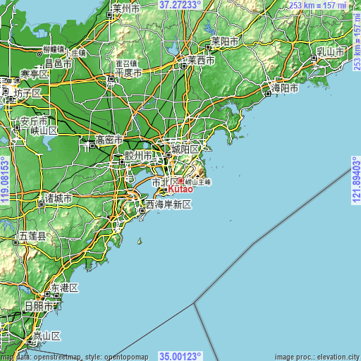 Topographic map of Kutao