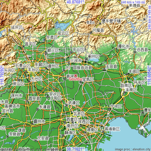 Topographic map of Goutou