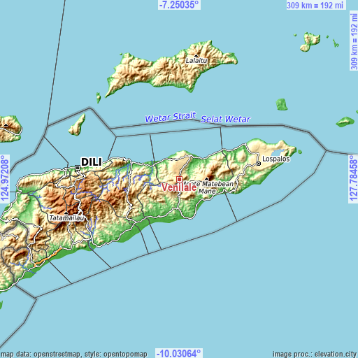 Topographic map of Venilale