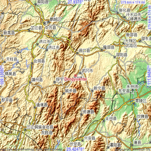 Topographic map of Dengyuantai