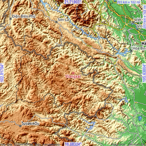 Topographic map of Viangxai