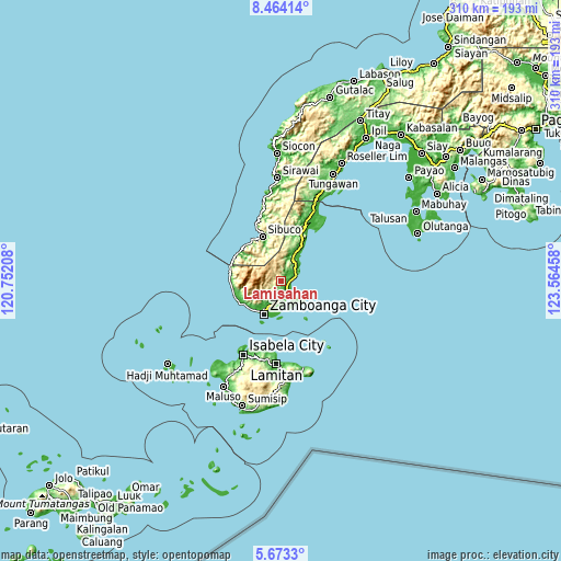 Topographic map of Lamisahan