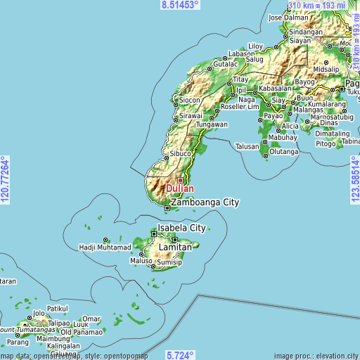 Topographic map of Dulian