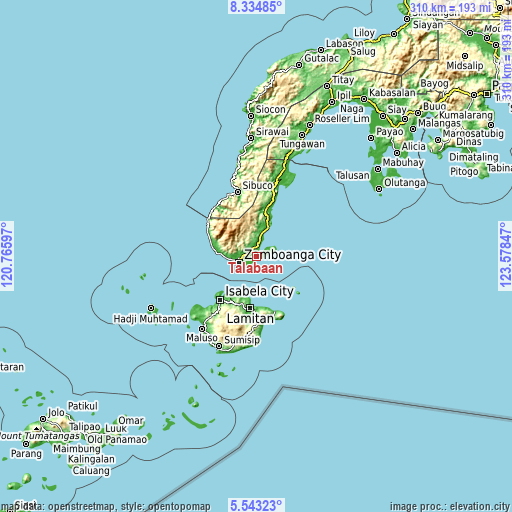 Topographic map of Talabaan