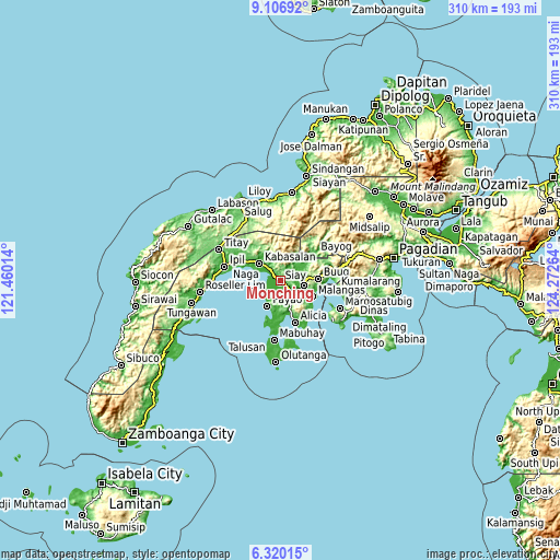 Topographic map of Monching