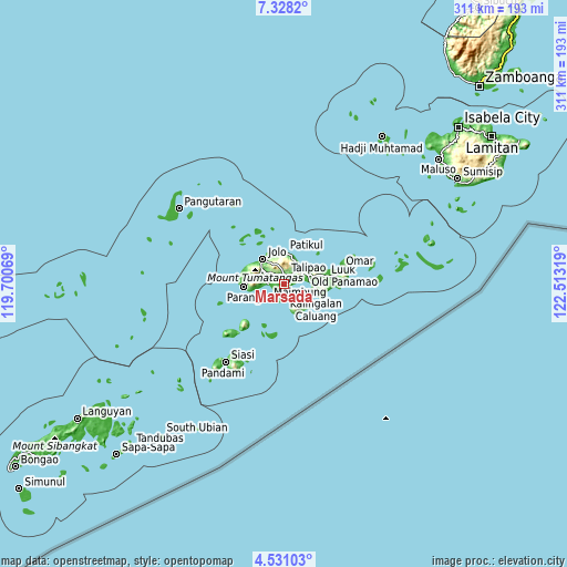 Topographic map of Marsada