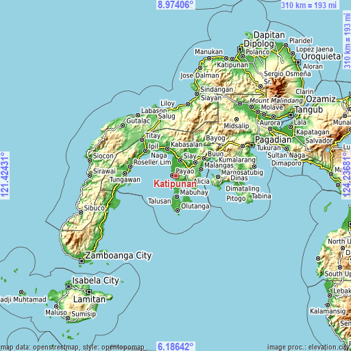 Topographic map of Katipunan