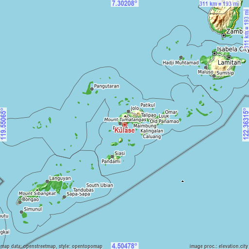 Topographic map of Kulase