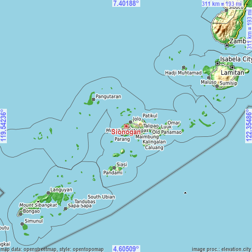 Topographic map of Sionogan