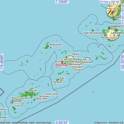 Topographic map of Payuhan
