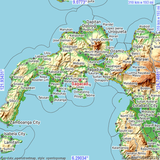 Topographic map of Sagacad