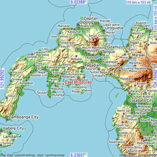 Topographic map of East Migpulao