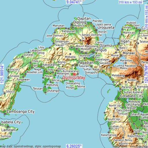 Topographic map of Guiniculalay