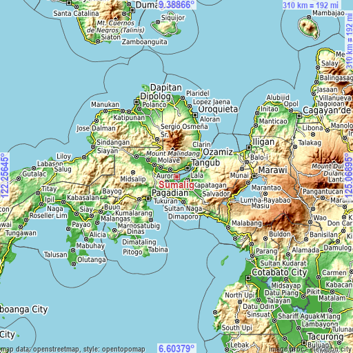 Topographic map of Sumalig