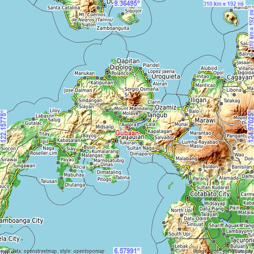 Topographic map of Gubaan